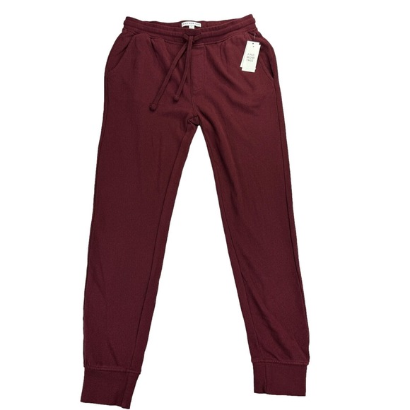 And Now This Mens Fleece Pocketed Drawstring Jogger Sweatpants Maroon S - Picture 1 of 4
